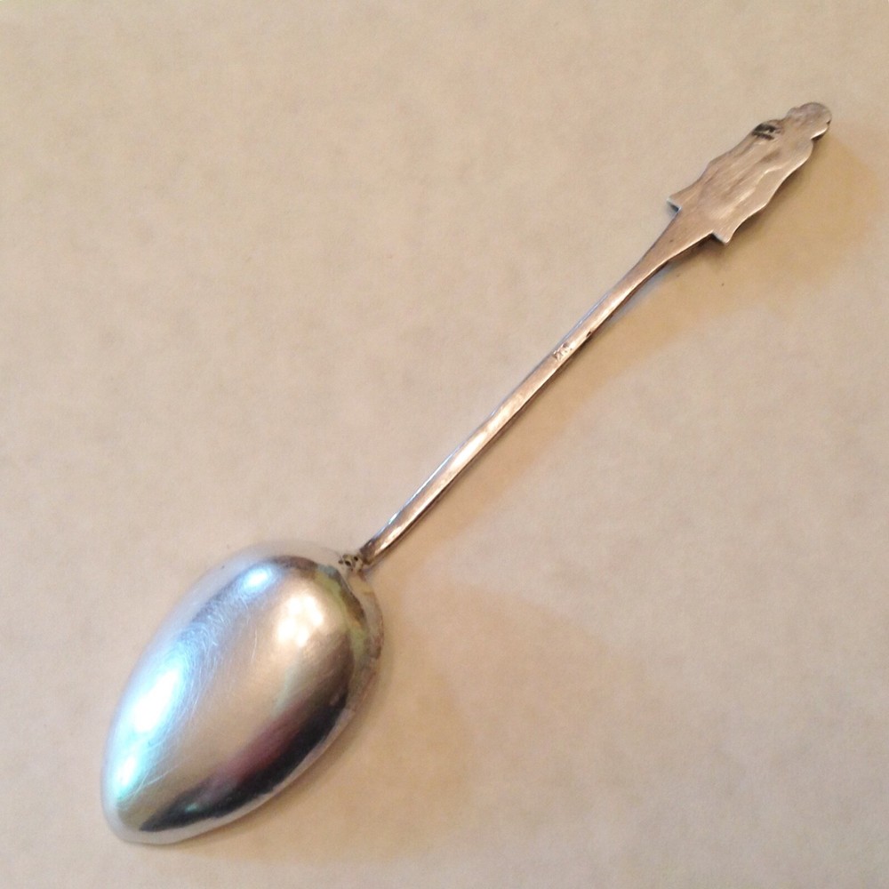 ANTIQUE STERLING SILVER CHINESE EXPORT FIGURAL SPOON cd