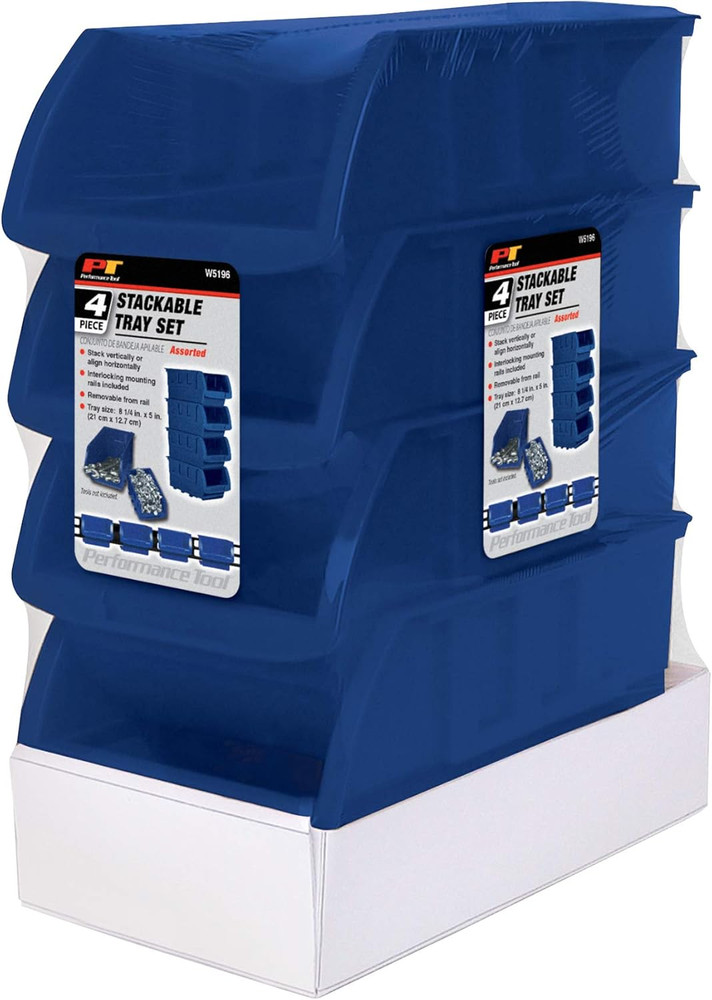 W5196 Large Stackable Storage Trays - Adjustable for Vertical or Horizontal Posi