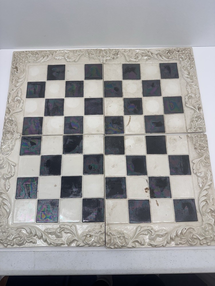 Duncan Enterprises 1981 Chess Board Ceramic 4 Piece