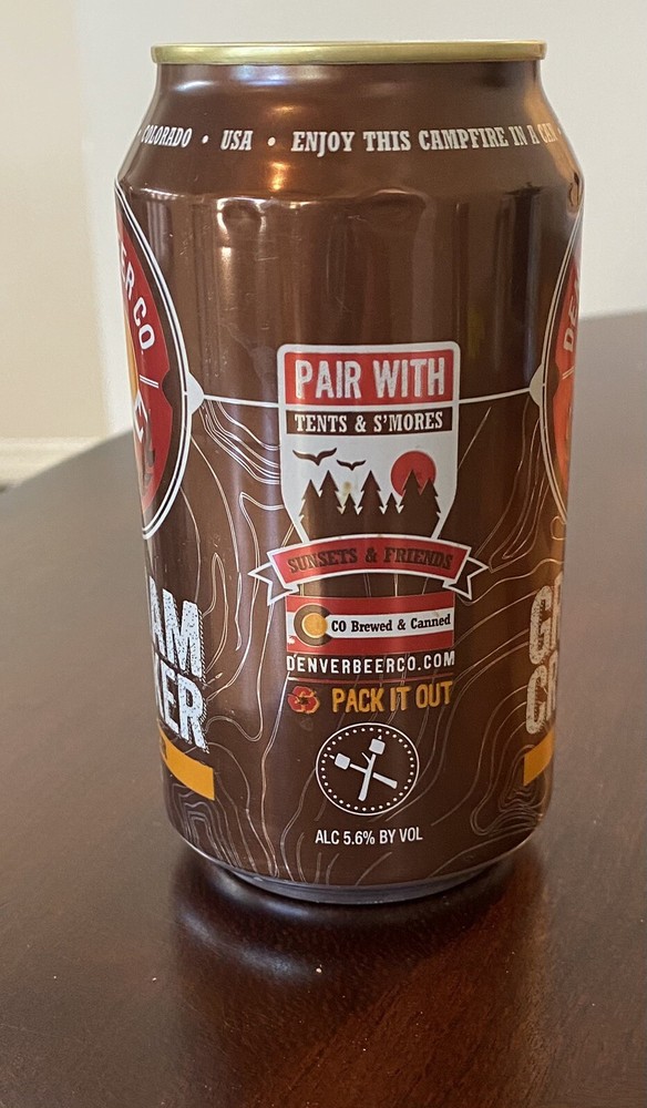 Denver Beer Co Graham Cracker Porter Empty Beer Can Bottom Opened