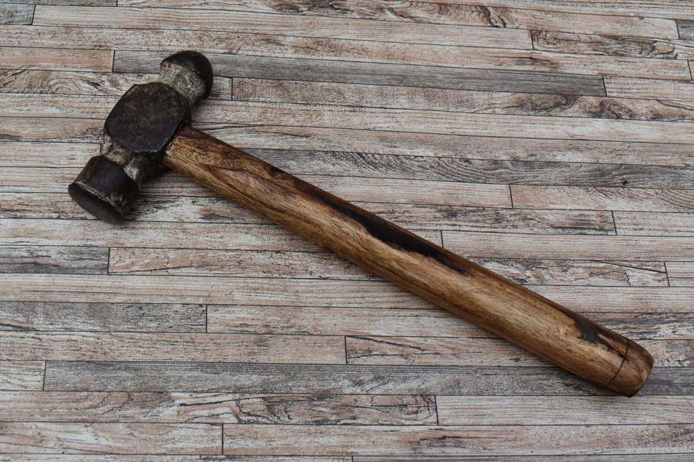 Used Iron Blacksmith Hammer Silversmith Carpentry Work Round Head Hammer Tool