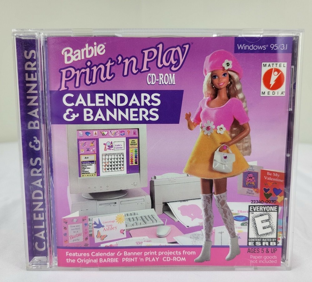 Barbie Calendars & Banners (Age 5+) CD-ROM for Windows 1996
