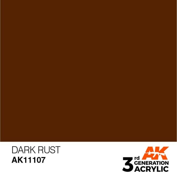 AK Interactive 17ml Bottle Dark Rust 3rd Gen Acrylic Paint AK11107