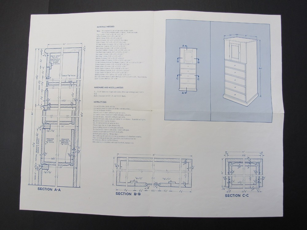 1966 Shaker Cupboard American Home Construction Pattern SC-1002