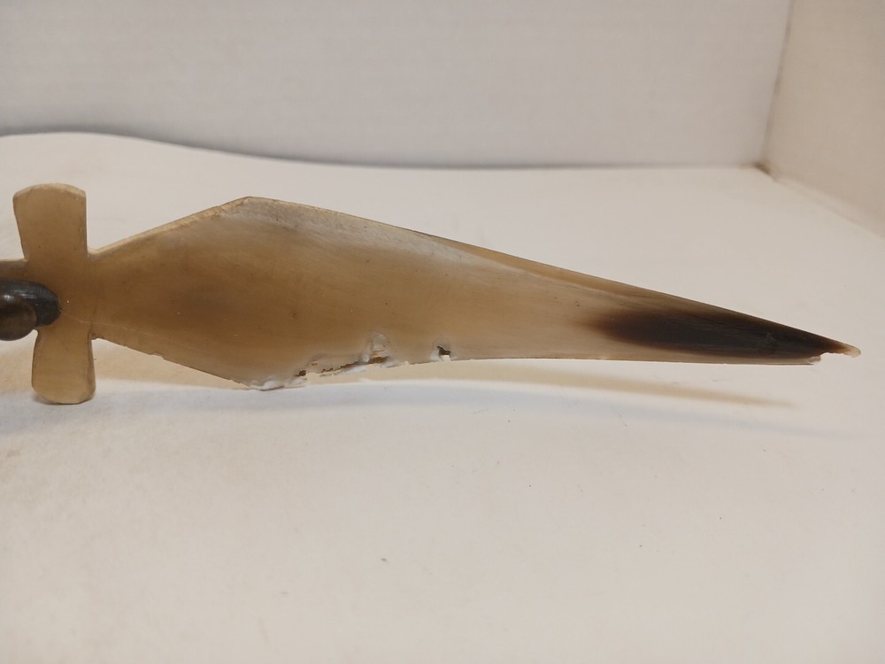 Vintage Bone Knife With Horn Handle