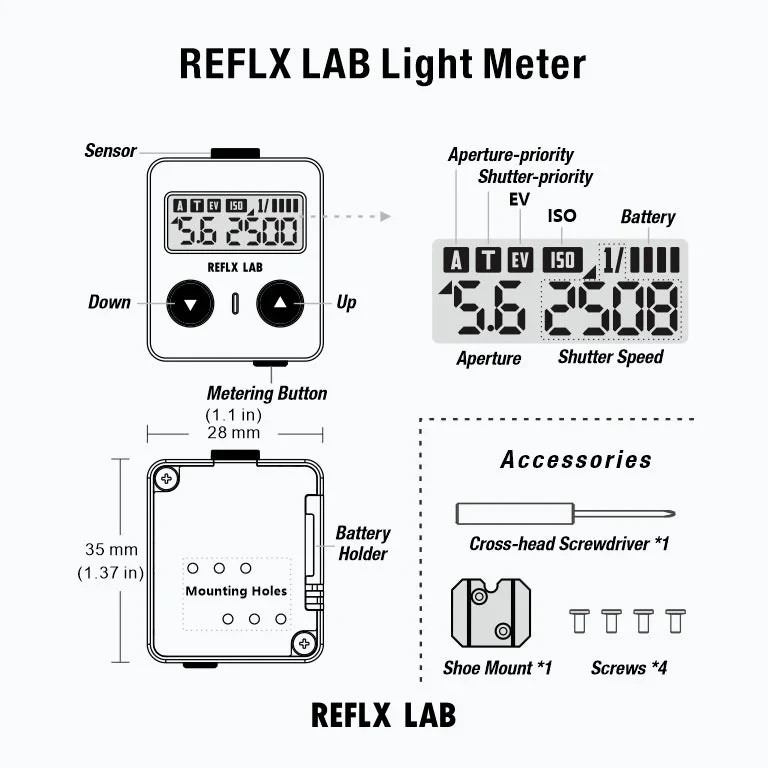 Reflx Lab Light Meter BLACK/CHROME