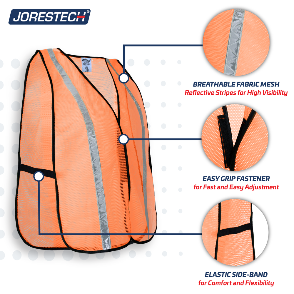Orange Safety Vest Emergency mesh JORESTECH
