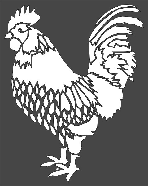8"x10" Clear Plastic Stencil - Rooster (MH120)