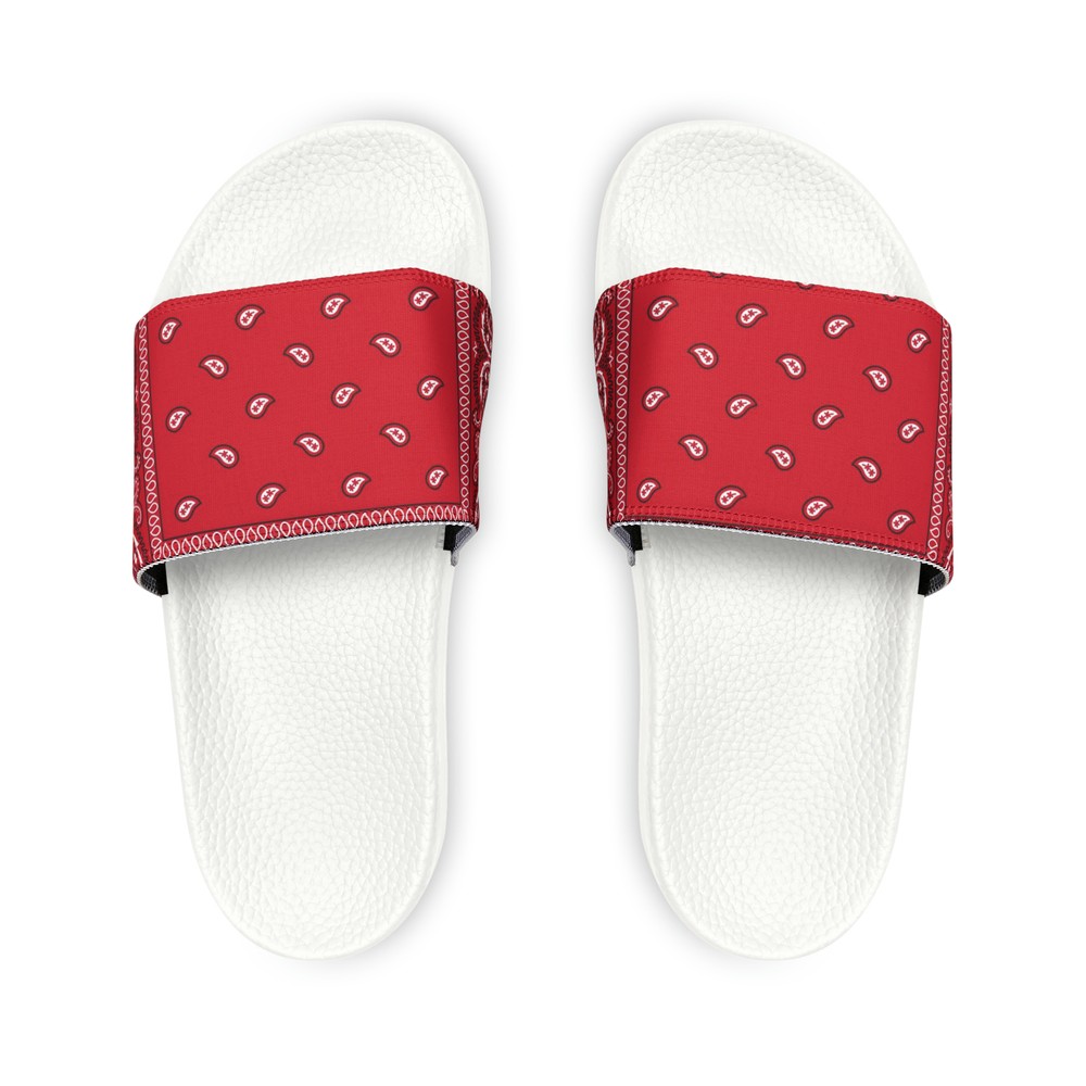 Men's Red Bandana Slides