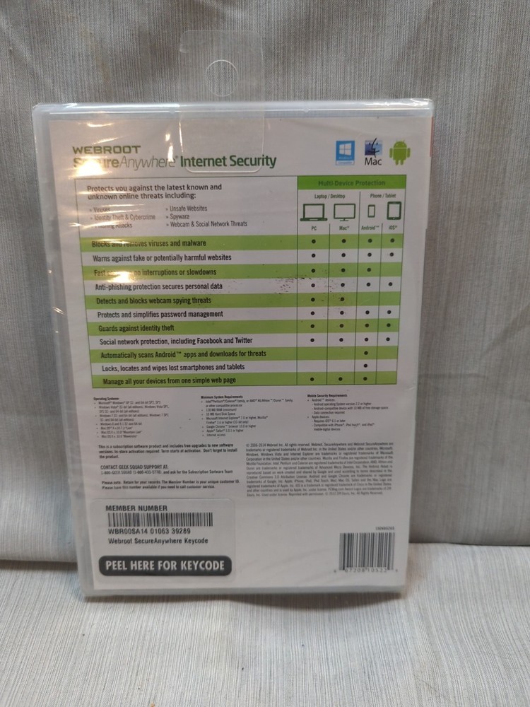 Webroot SecureAnywhere Internet Security - Full Version for Windows & Mac...