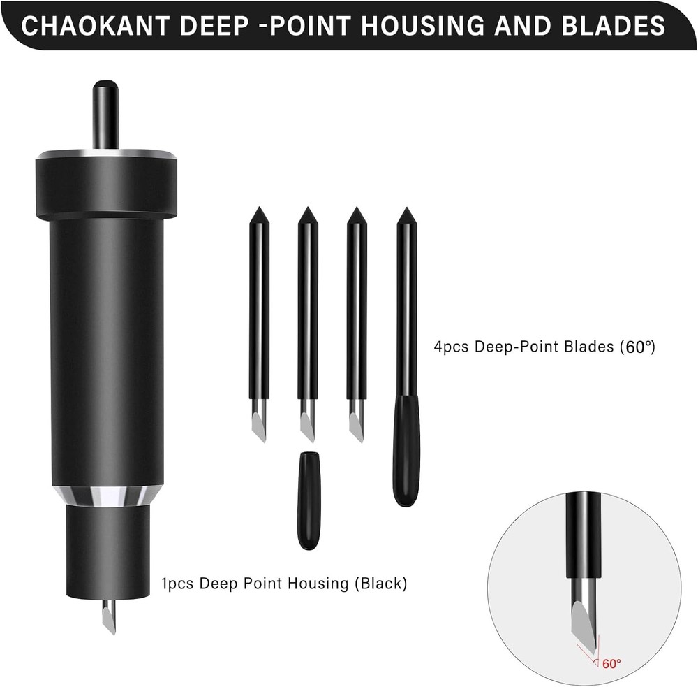 Deep Cut Blade and Housing, Precision Replacement Point Blades for Black