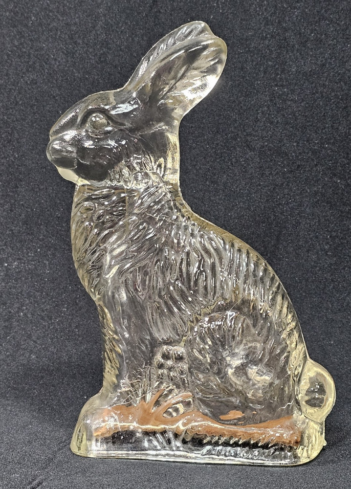Vintage Peter Rabbit  Glass Candy Container J H Millstein Jeannette w/Bottom