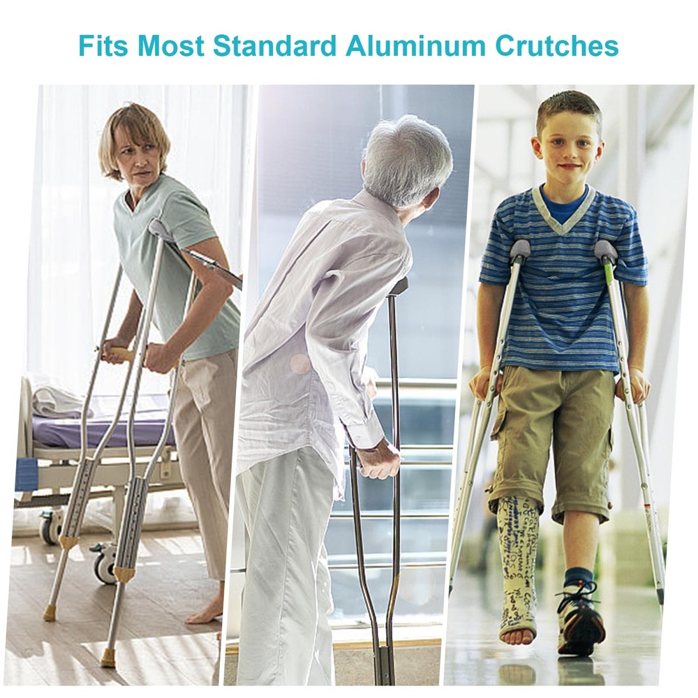 2 Pcs Underarm Crutch Pad Replacement Padding for Walking Arm Crutches Gray
