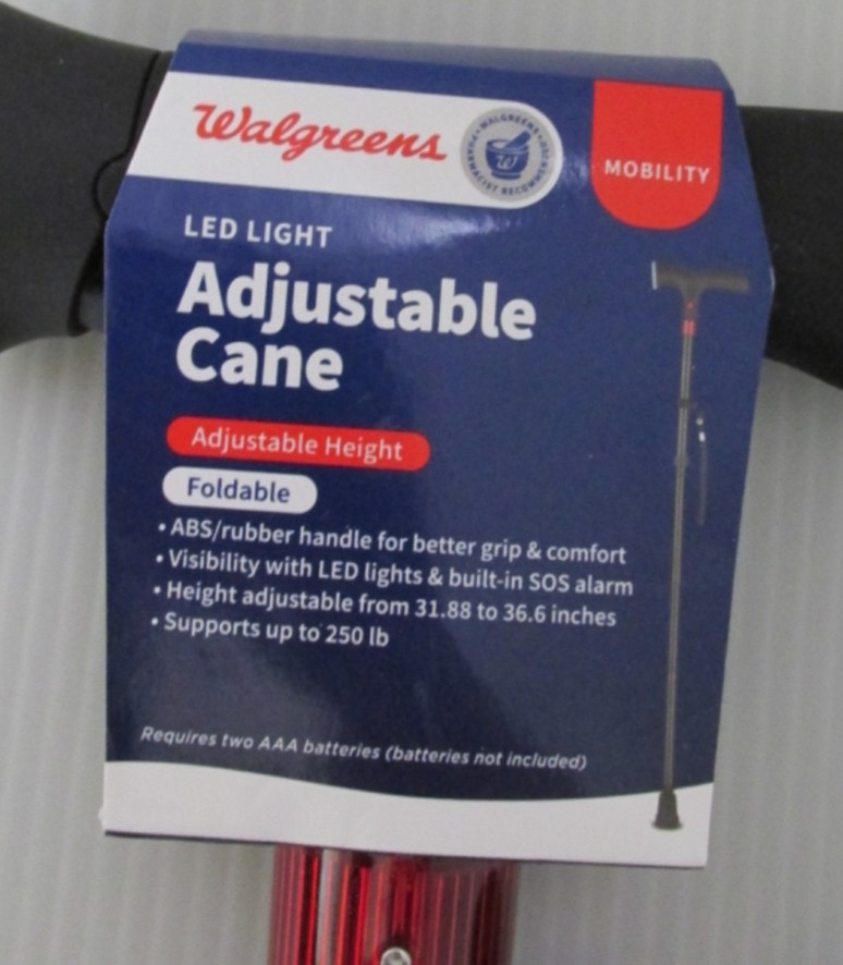 Walgreens Folding Adjustable LED Light Cane