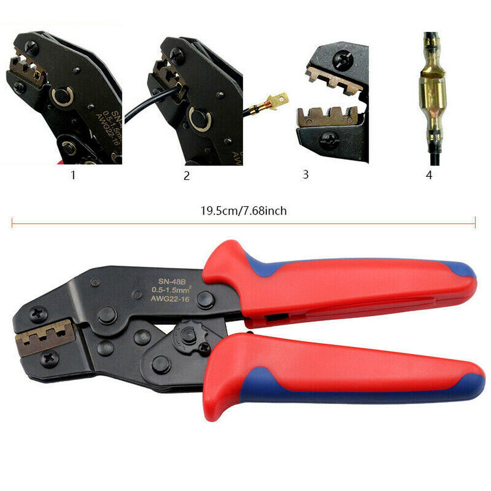 Ratchet Crimping Tool Insulation Electrical Terminal Crimper Plier SN-48B