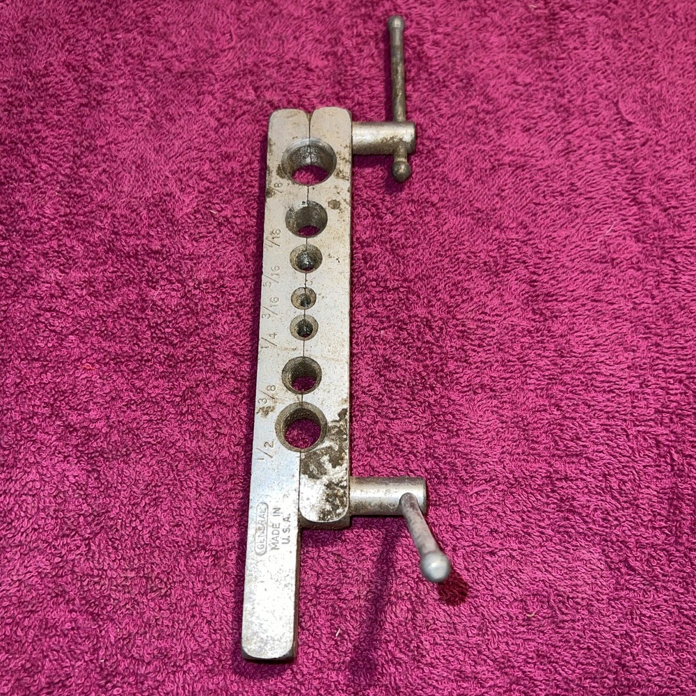 VINTAGE General Pipe Flaring Tool Set with Gauge USA 2 PC Set *NICE*