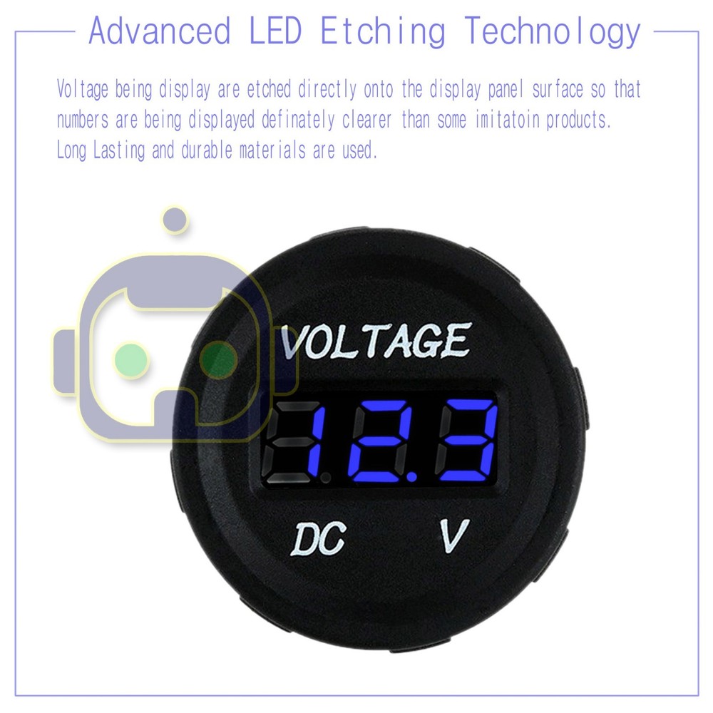 LED Digital Display Voltmeter Car Motorcycle Voltage Volt Gauge Panel Meter 12V
