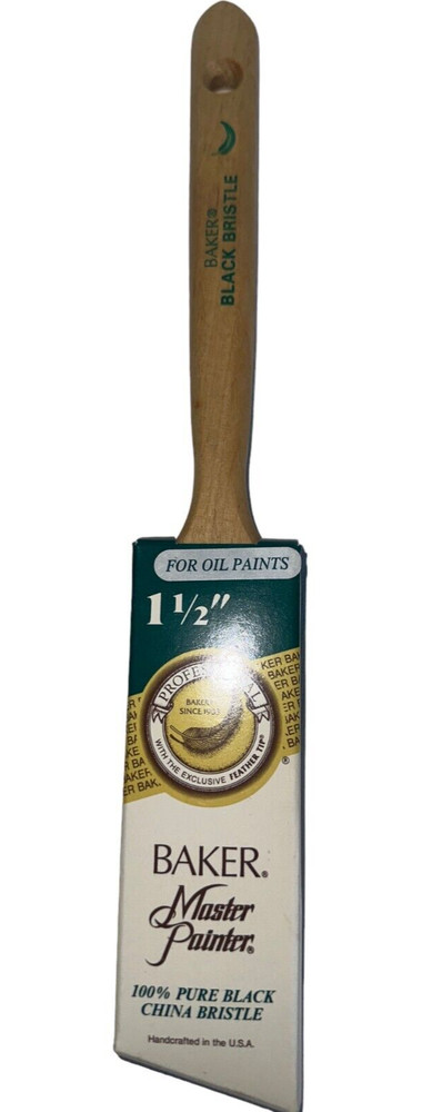 Vintage Baker Master Painter Brush 1.5" Feather Tip Oil Paint Tool New NOS