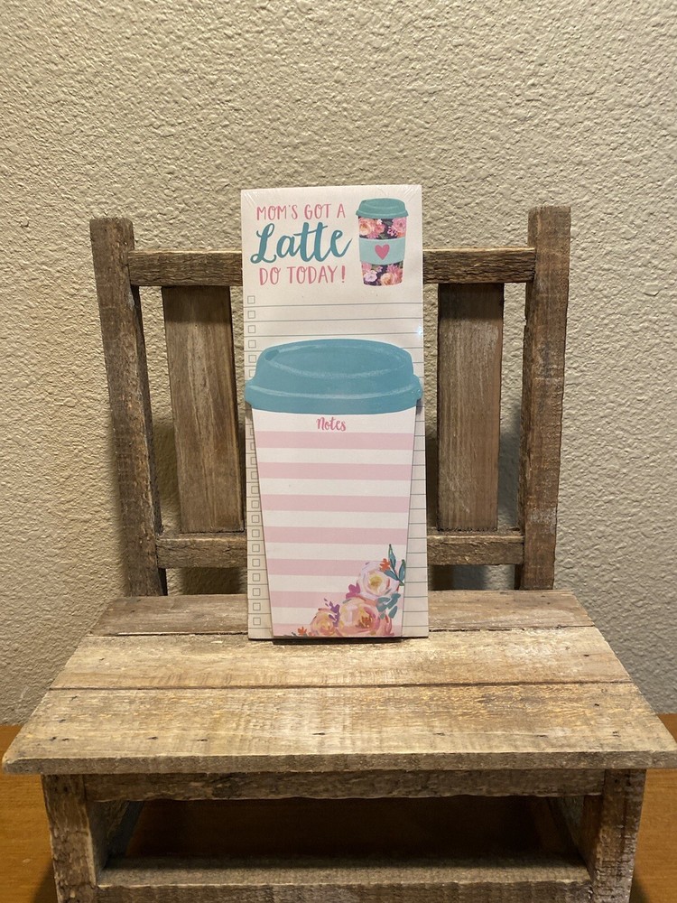 Latte Notepad Set, Coffee Cup Shaped Notepad, Mom’s Got A Latte Do Today Notepad