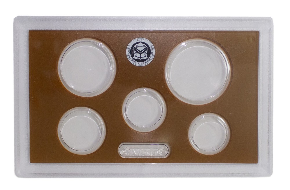 Empty Plastic Lens with Brown Insert Holds 5 Coins
