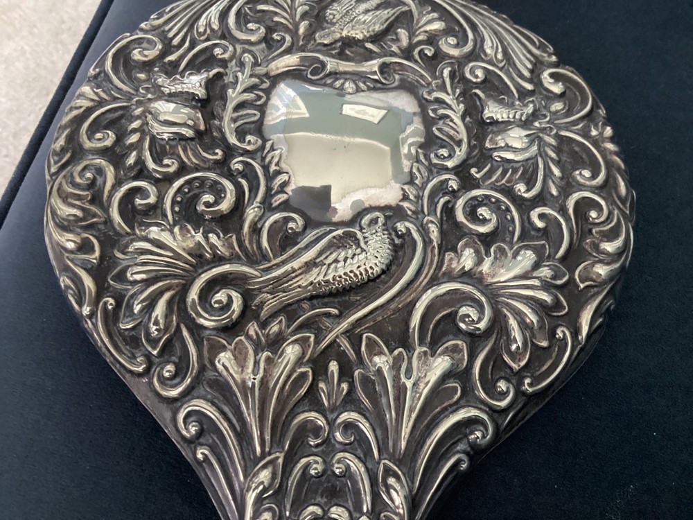 Antique silver plate Art Nouveau Silver Plated Hand Mirror.woderfull design