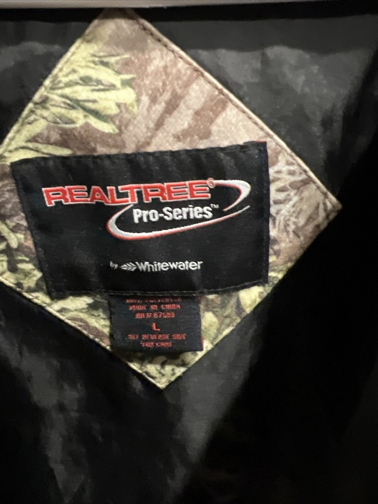 Mens Camo Real Tree Jacket, Large Pro Series whitewater
