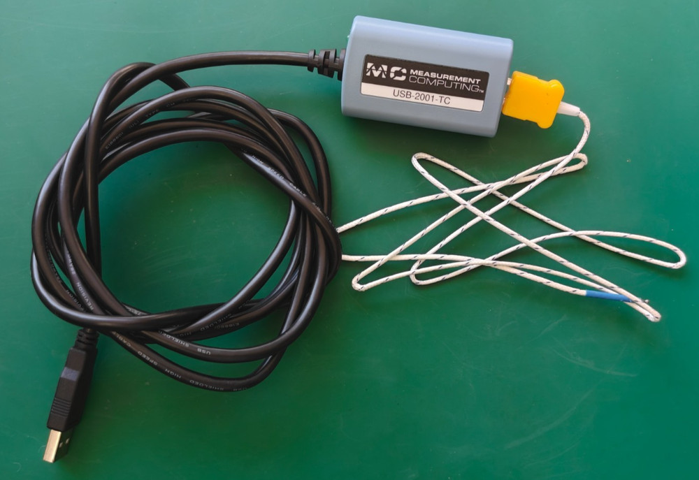 Measurement Computing USB-2001-TC thermocouple data acquisition module.