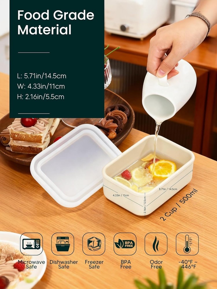Leak Resistant Silicone Freezer Molds Set with Snap Lids for Easy Storage