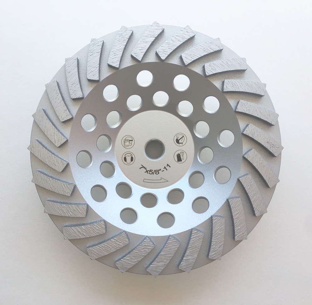 3PCS 7” 24 Turbo Segments Professioal Diamond Grinding Cup Wheel-PREMIUM QUALITY