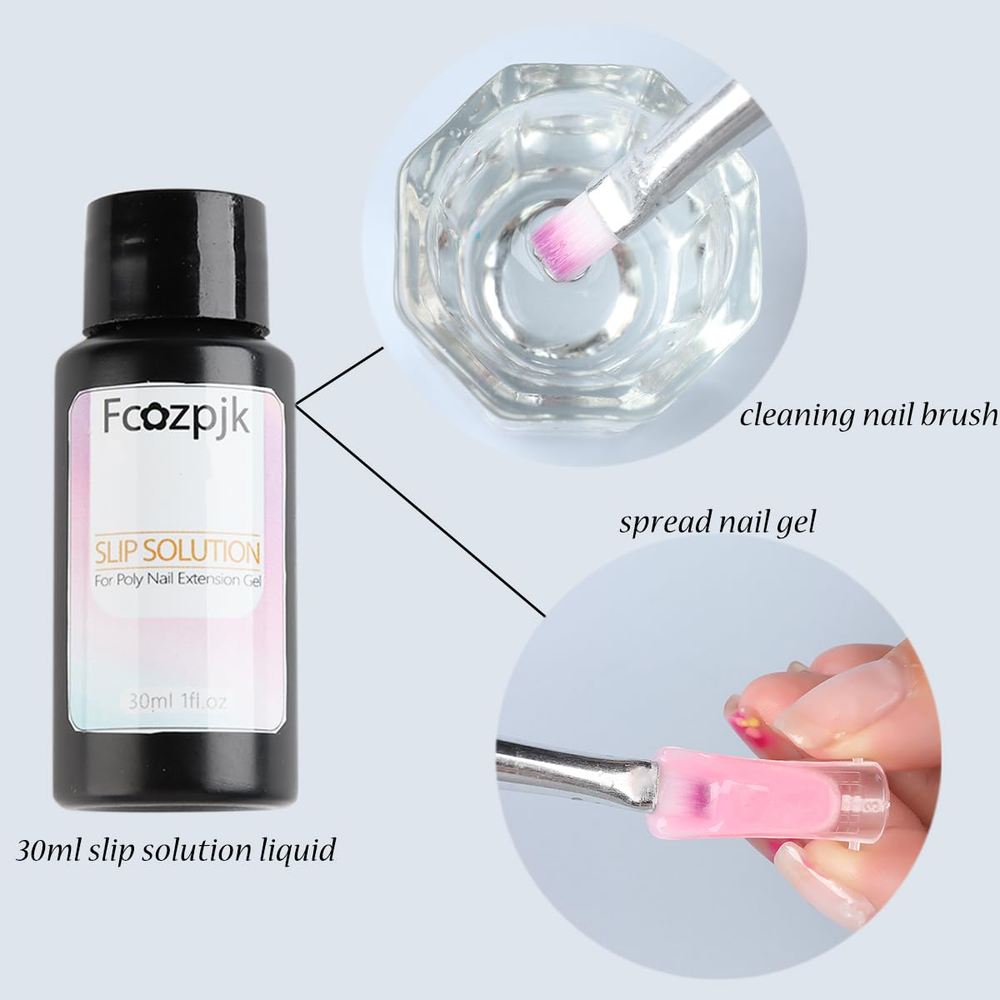 Poly Extension Gel Nail Kit Builder, with Slip Solution Dual Nail Forms,Home Set