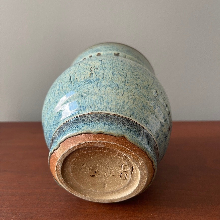 Studio Hand Made Ceramic Blue Glaze Pot