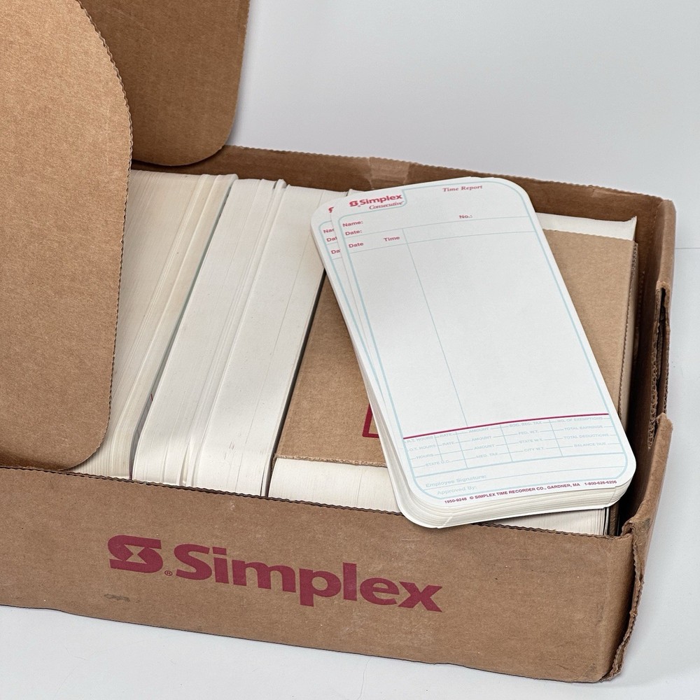 Simplex 1950-9248 Time Cards 1000 Count for Simplex Consecutive Model 1401
