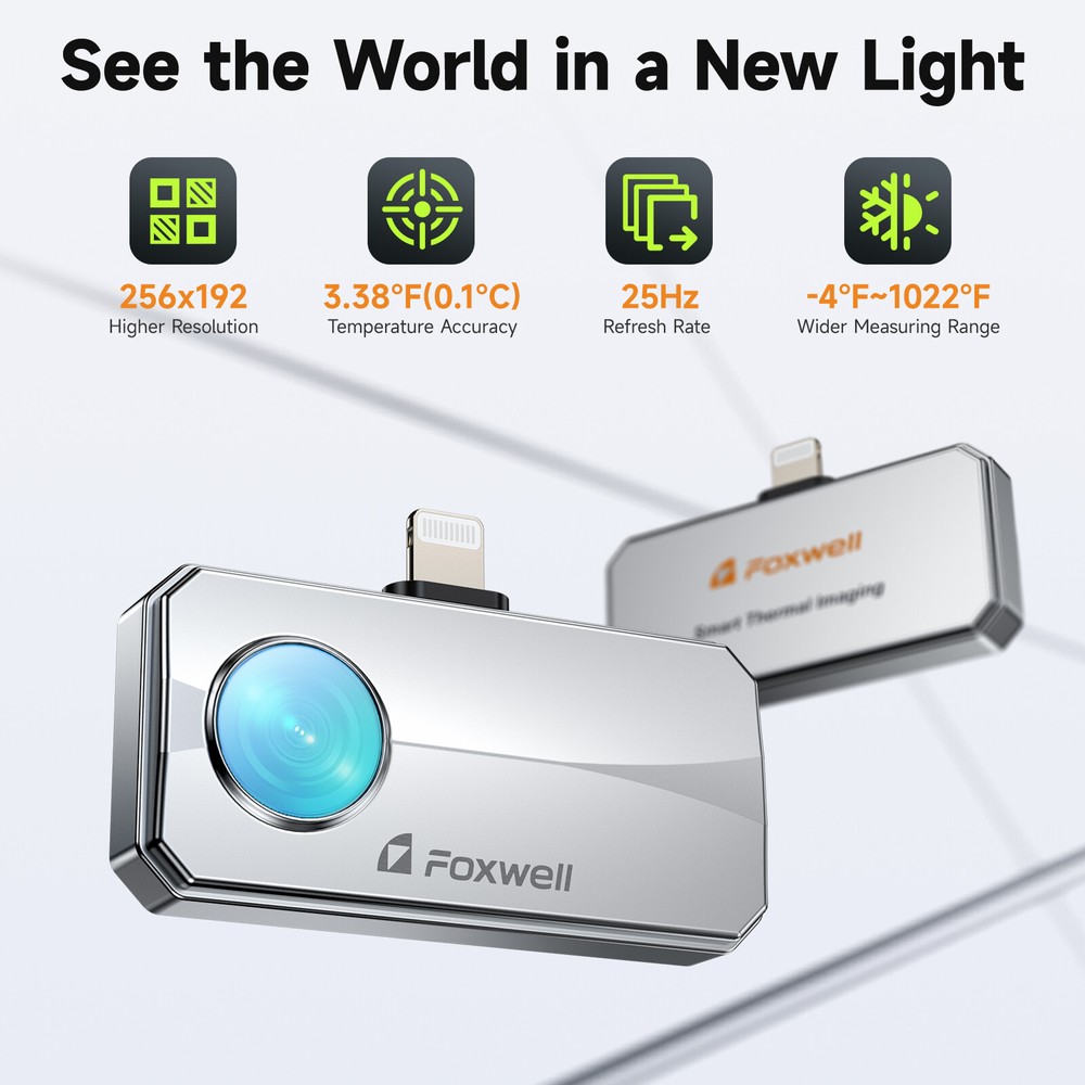 FOXWELL RT100 Thermal Imaging Camera for iOS (iPhone & iPad) High IR Resolution