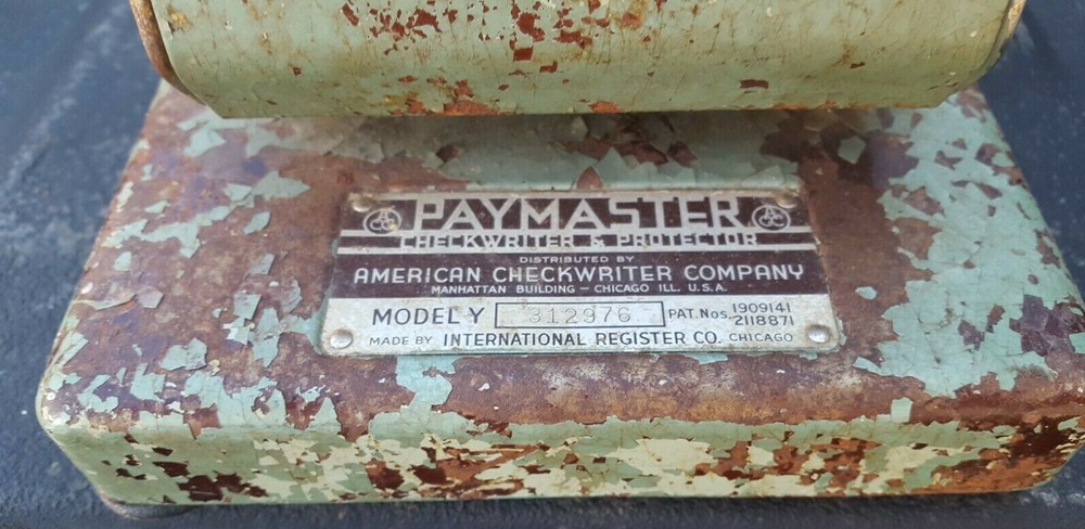 Vintage Paymaster Checkwriter and Protector