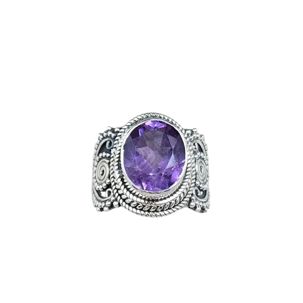 African Amethyst Solid 925 Sterling Silver Ring 5