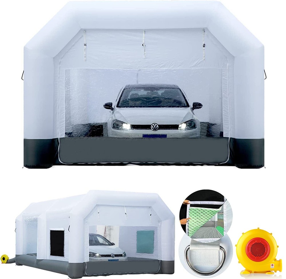 GORILLASPRO Inflatable Paint Booth 21X13X9Ft  Air Filter System With Blower