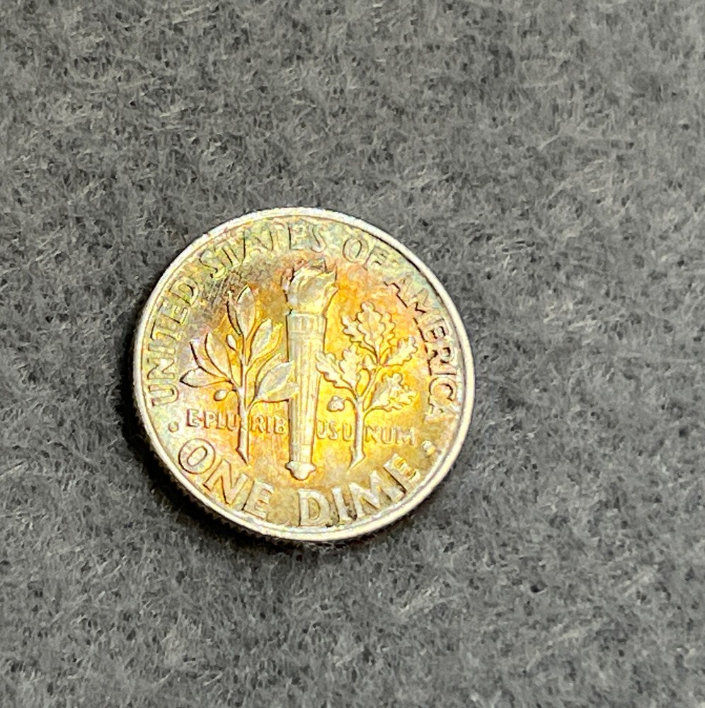Rainbow Toned 1964 Silver Roosevelt Dime 🌈