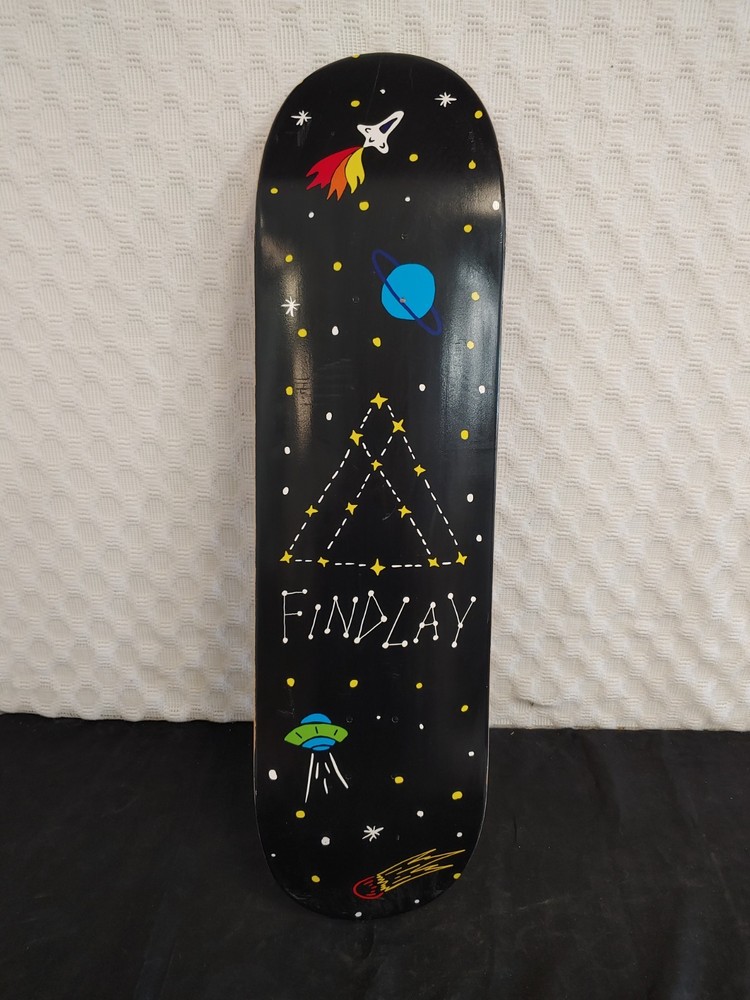 New unused Findlay Hats Skateboard Deck - Space Theme