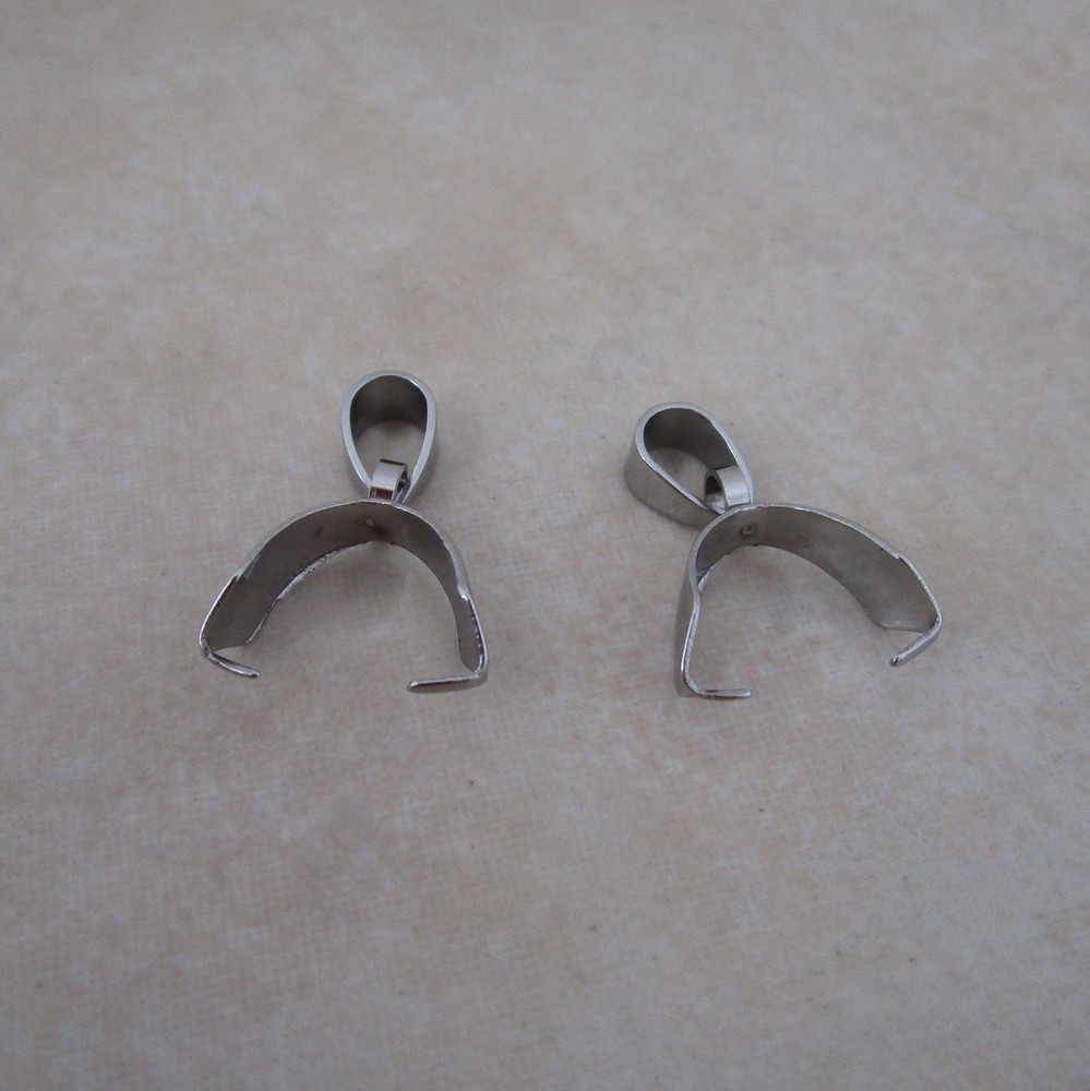 10 stainless steel pinch bails 19mm