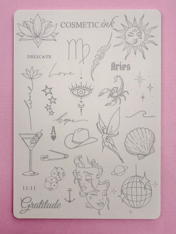 Fine Line Tattoo Practice Skins – 3mm Thick Laser-Printed Silicone Double-sided
