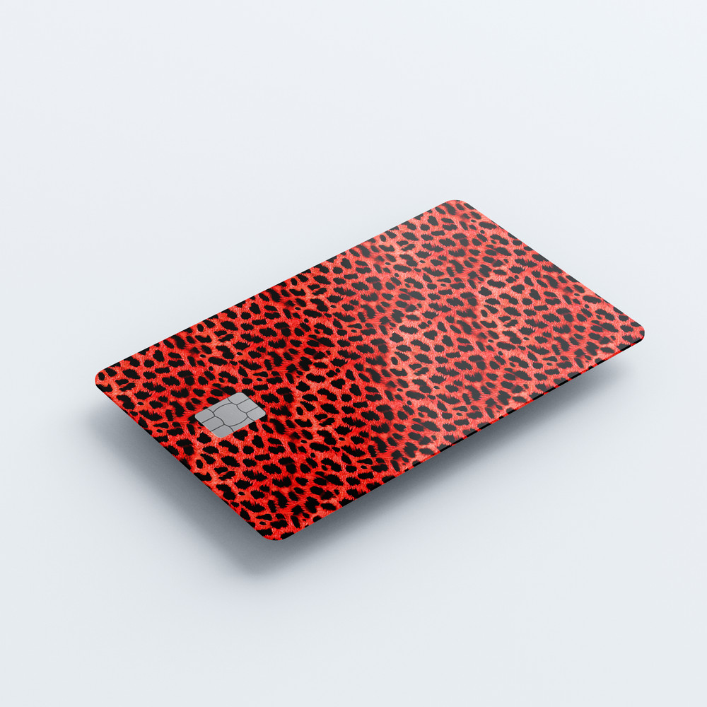 Neon Leopard Card Skin (RED)
