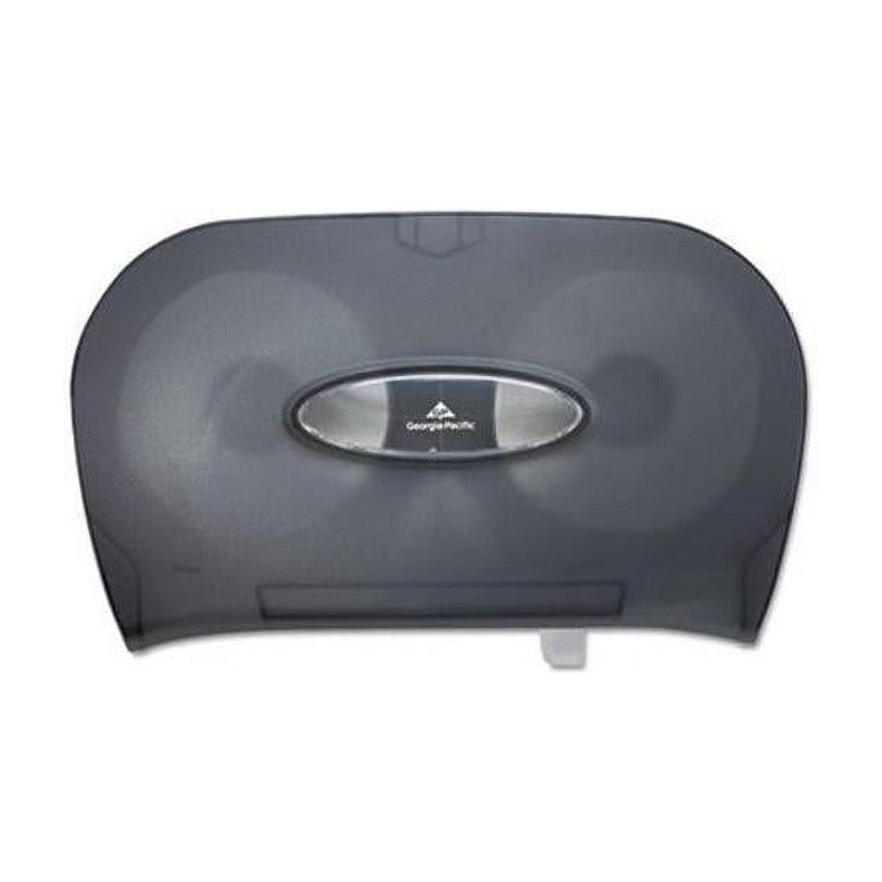 High Capacity Double Roll Dispenser Sliding Gate Waste Minimizing Plastic Cover