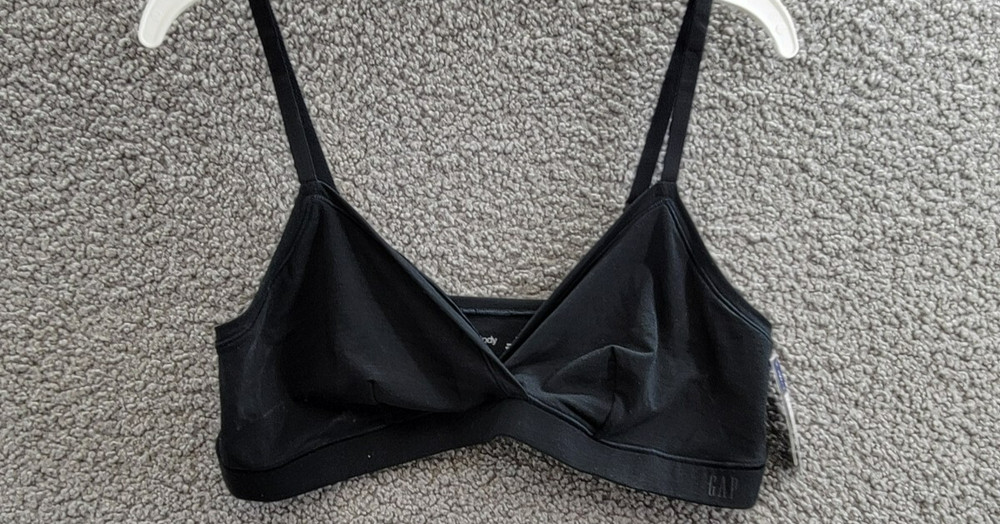 GAP GapBody Breathe Full Coverage Bralette Women's L True Black Solid Pullover