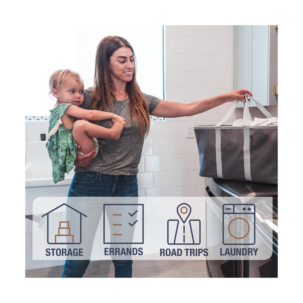 CleverMade Collapsible Fabric Laundry Baskets - Foldable Pop Up Storage Conta...