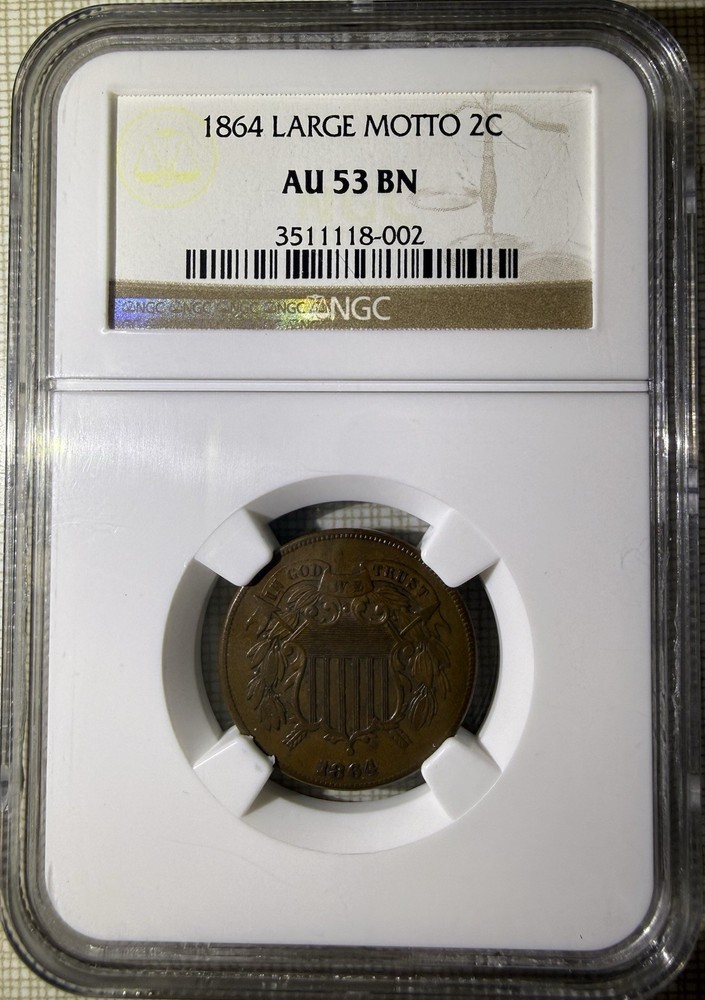 1864 2 Cent Piece NGC AU53 BN (002)