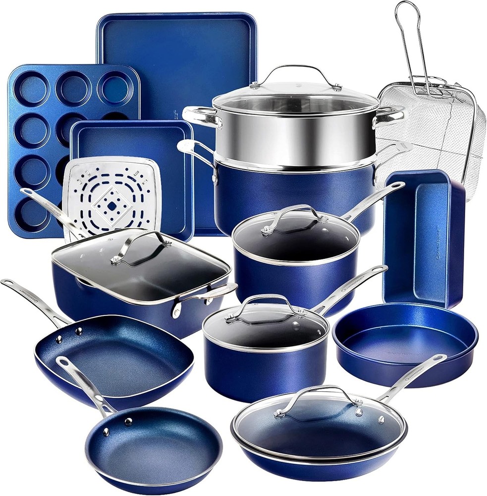 GRANITESTONE 20 Pc Kitchen Pots and Pans Set Non Stick Cookware Set, Kitchen Coo