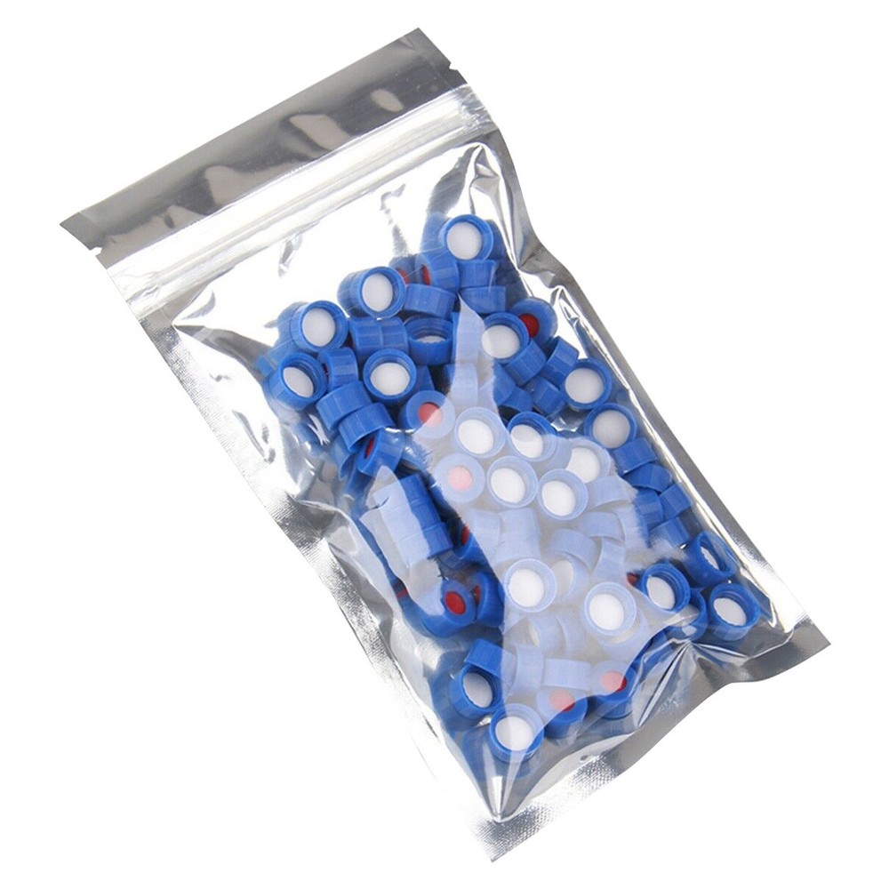 2000PCS 9-425 Screw Thread Caps, Red PTFE/White Silicone Septa, 100pcs/Pack HPLC