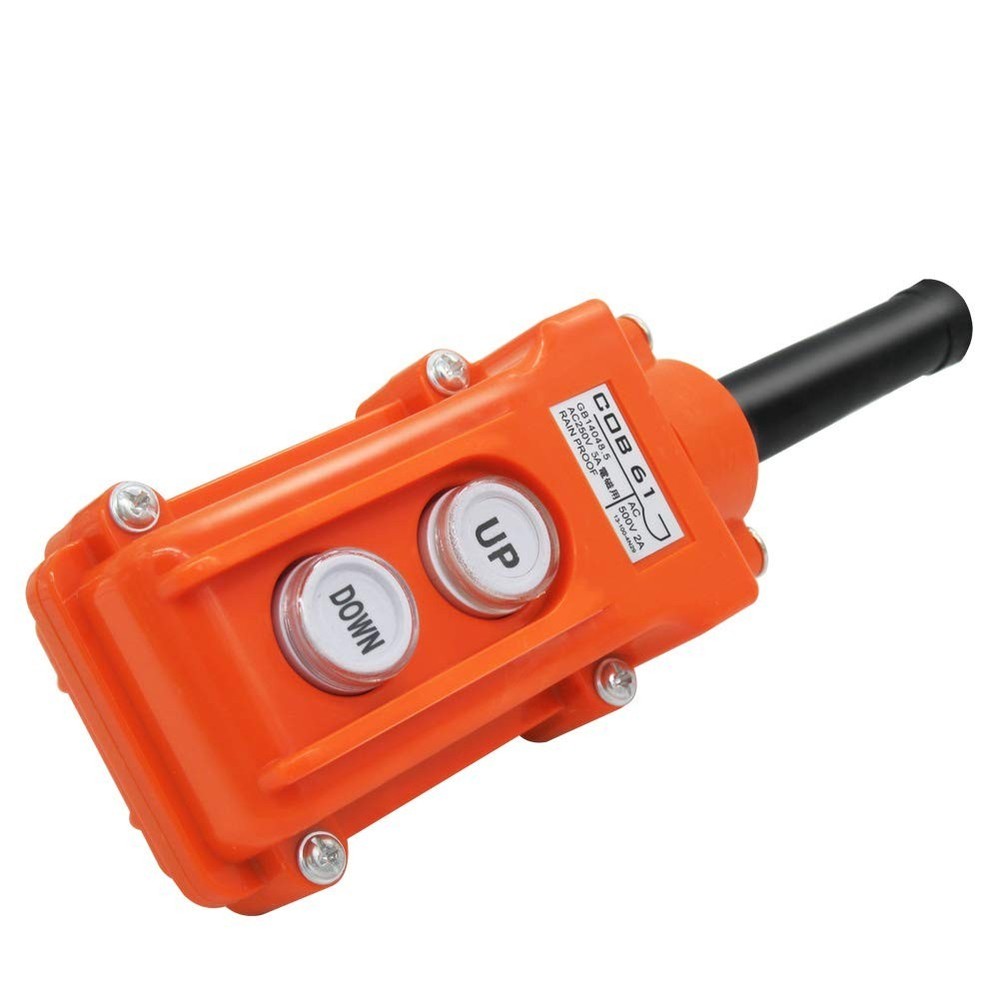 Durable Rainproof Push Button Switch for Electric Hoists - 1-Piece, 500V AC