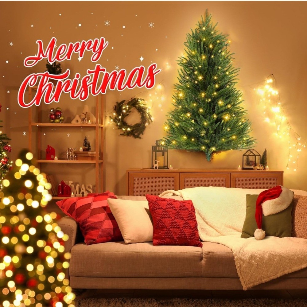 3 FT Wall Hanging Christmas Tree with LED Lights