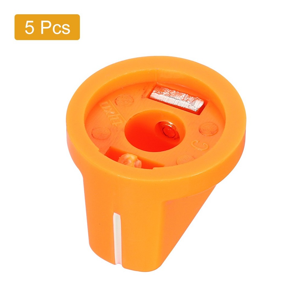 5Pcs 6.4mm Shaft Hole Pedal Knobs Pointer Control Knobs with Set Screw Orange